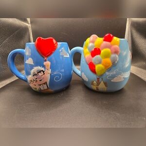2 Pixar Disney UP Mug Colorful Balloon Adventure Mugs, Set
